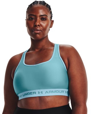 Under Armour Womens HeatGear Armour Mid Impact Crossback Sports Bra 